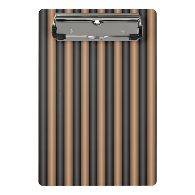 Modern Stylish Toasted Brown Stripes with Depth Mini Clipboard (Front)