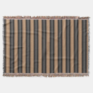 Modern Stylish Toasted Brown Stripes with Depth Throw Blanket