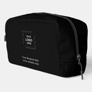 Modern Stylish Trendy Black Custom Business Logo Dopp Kit
