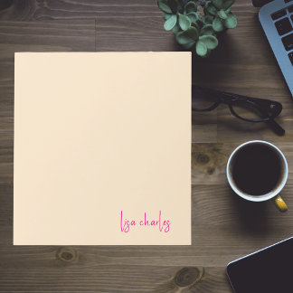 Modern Stylish Trendy Colourful Tan & Pink Girly Notepad