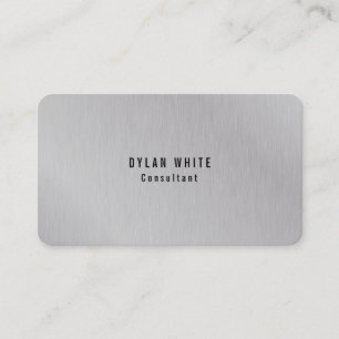 Modern Stylish Trendy Creative Silver Grey Plain Business Card