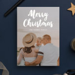 Modern Stylish Typography Merry Christmas Photo Holiday Card<br><div class="desc">Merry Christmas card: a contemporary design,  with a modern typography and 2 family pictures to add.</div>