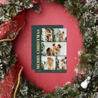 Modern Stylish Typography Minimal Green Christmas