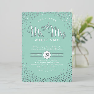 MODERN STYLISH WEDDING mini silver confetti mint