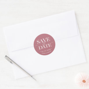 Modern Stylish Wedding Save The Date Classic Round Sticker