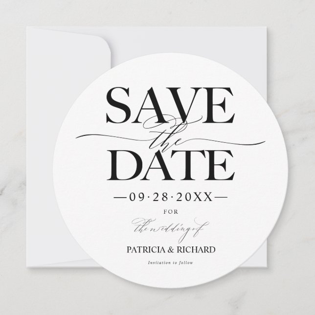 Modern Stylish Wedding Save The Date Non Photo Invitation (Front)