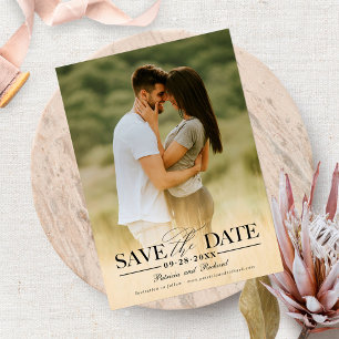 Modern Stylish Wedding Save The Date Photo Invitation