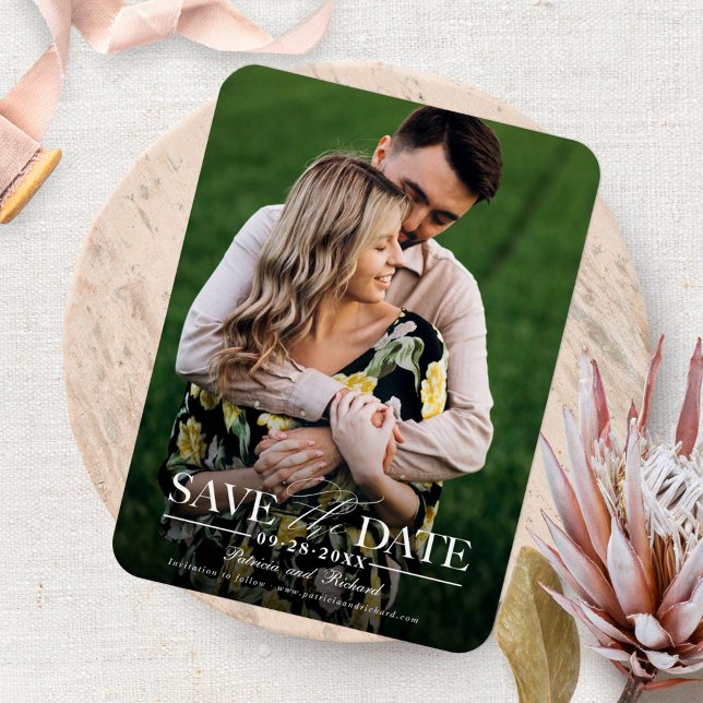 Modern Stylish Wedding Save The  Date Photo Magnet (Creator Uploaded)