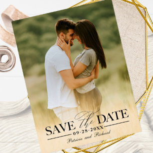 Modern Stylish Wedding Save The Date Photo Postcard