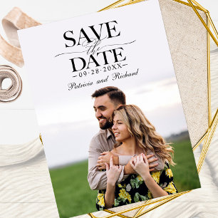 Modern Stylish Wedding Save The Date Photo Postcard