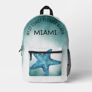 Modern stylish west coast florida beach Miami Printed Backpack