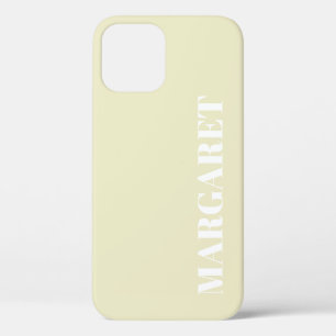 Modern stylish white monogram name  iPhone 12 case
