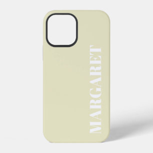 Modern stylish white monogram name iPhone 12 case