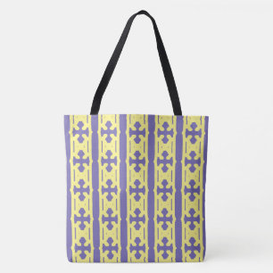Modern Stylish Yellow & Blue Pattern Tote Bag