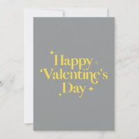 Modern Stylish Yellow Gray Happy Valentines Day