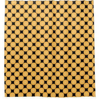 Modern Stylish Yellow Polka Dot Shower Curtain