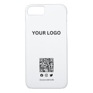 Modern stylist editable qr code and text Case-Mate iPhone case