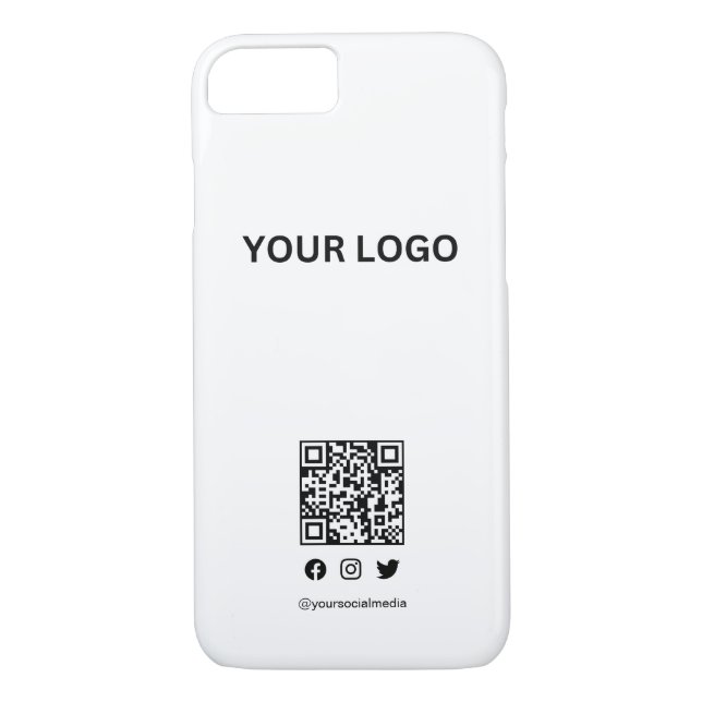 Modern stylist editable qr code and text Case-Mate iPhone case (Back)