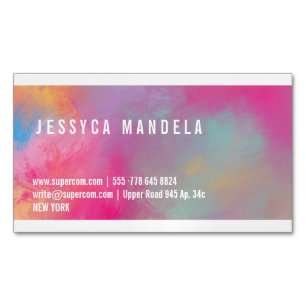 Modern Stylist pastel powder colours Magnetic Business Card