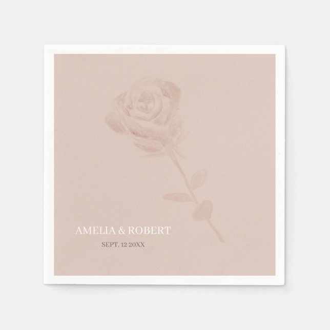 Modern Subtle Blush Pink Wedding Napkin (Front)