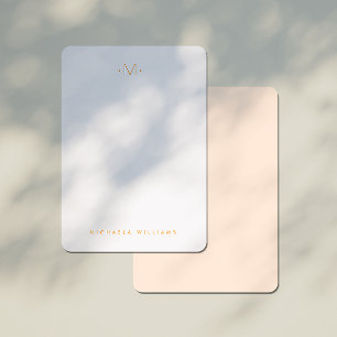 Modern Subtle Monogrammed Initial & Name Card