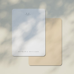 Modern Subtle Monogrammed Initial & Name Card