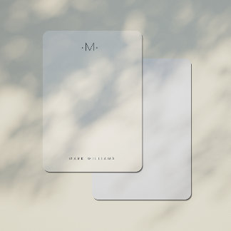 Modern Subtle Monogrammed Initial & Name Note Card