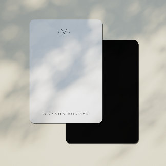 Modern Subtle Monogrammed Initial & Name Note Card