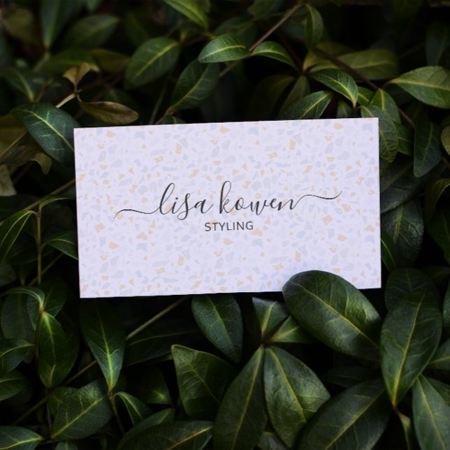 Modern Subtle Terrazzo Ceramic Pattern Business Card (Creator Uploaded)