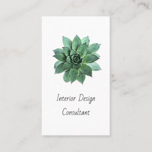 Modern Succulent Boho Botanical QR code  Business Card