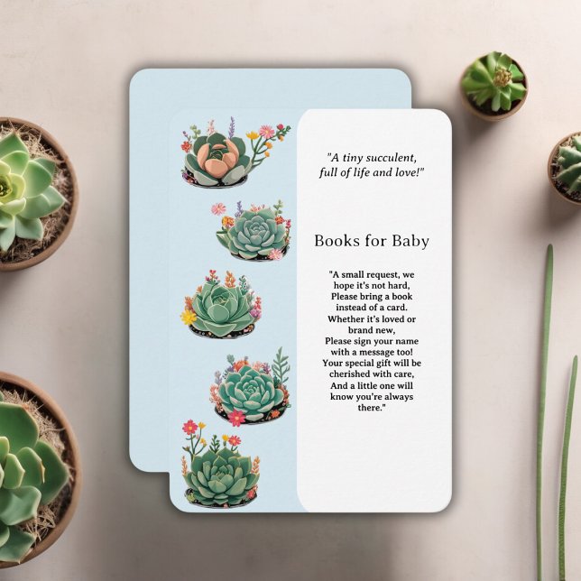Modern Succulent Cactus Baby Shower Enclosure Card (Creator Uploaded)