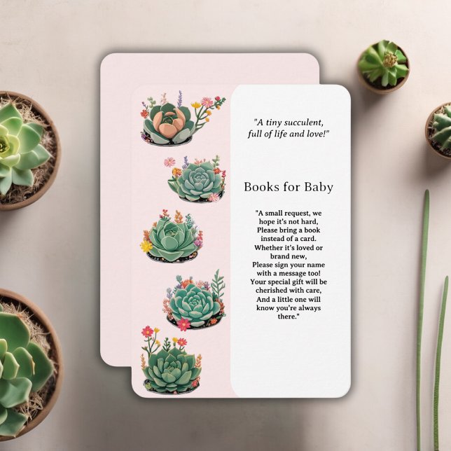 Modern Succulent Cactus Baby Shower Enclosure Card (Creator Uploaded)