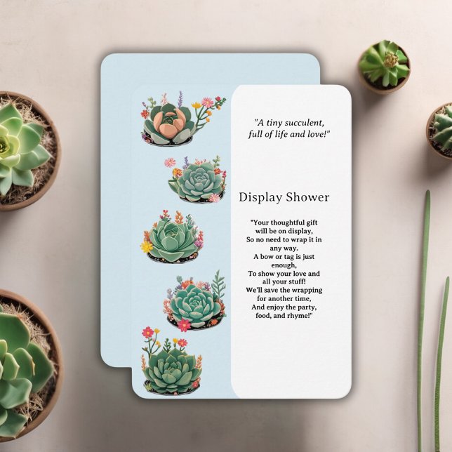 Modern Succulent Cactus Baby Shower Enclosure Card (Creator Uploaded)