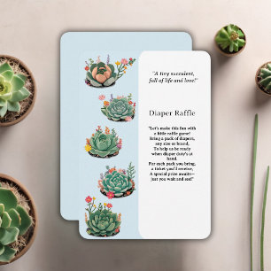 Modern Succulent Cactus Baby Shower Enclosure Card