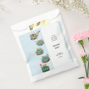 Modern Succulent Cactus Baby Shower Favour Bags