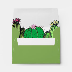 Modern Succulents Colorful Floral Envelope