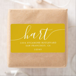 Modern Sulphur Yellow Script Family Return Address
