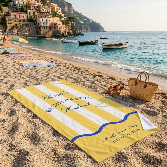Modern Summer Bachelorette Weekend Beach Towel (Creator Uploaded)