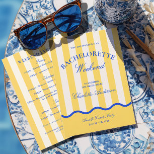 Modern Summer Bachelorette Weekend Invitation