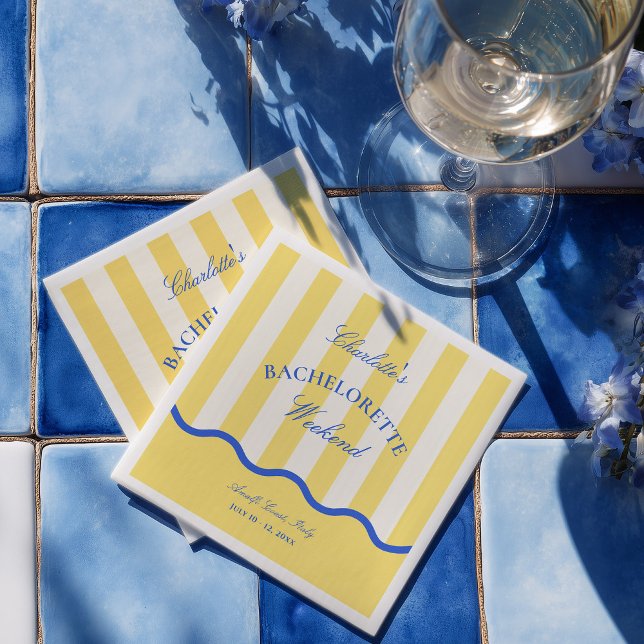 Modern Summer Bachelorette Weekend Party Napkin (Creator Uploaded)