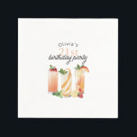 Modern Summer Cocktails 21st Birthday Party Napkin<br><div class="desc">This refreshingly colourful 21st birthday party napkin design displays a grouping of 3 fruity mouth-watering cocktails in fresh watercolors. Whether celebrating poolside, on a veranda, or in a posh restaurant or cafe, this invitation sets the tone for a lovely celebration. Personalise the text template with the guest of honour's name....</div>