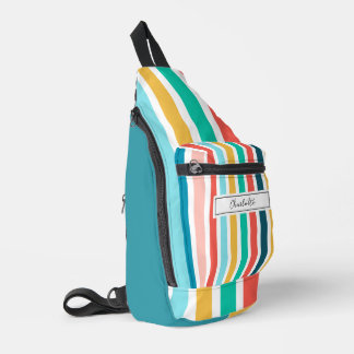 Modern Summer Colourful Vertical Stripes Custom Sling Bag