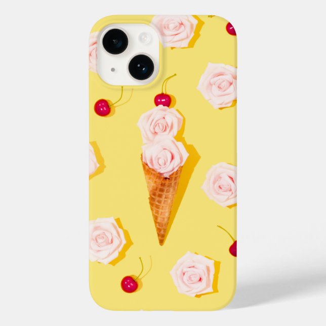 Modern Summer Floral Ice-cream | Summer Case-Mate iPhone Case (Back)