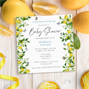Modern Summer Lemon Baby Shower Invitation
