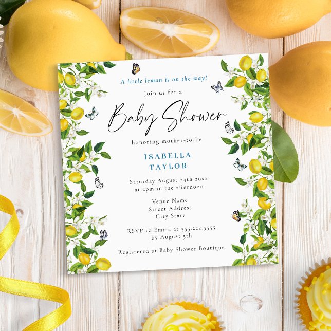Modern Summer Lemon Baby Shower Invitation (Creator Uploaded)
