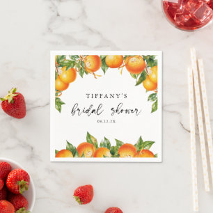 Modern Summer Oranges Citrus Bridal Shower Napkin