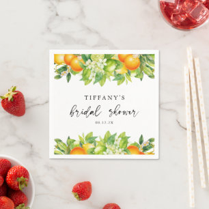 Modern Summer Oranges Citrus Bridal Shower Napkin