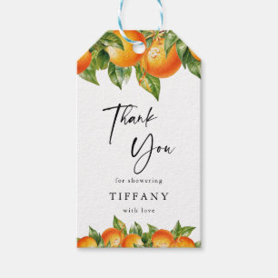 Modern Summer Oranges Lemon Citrus Bridal Shower Gift Tags