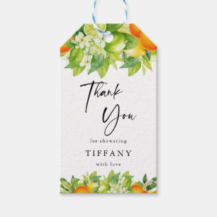 Modern Summer Oranges Lemon Citrus Bridal Shower Gift Tags