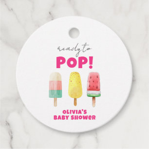 Modern Summer Popcicle Ice Cream Baby Shower Favour Tags
